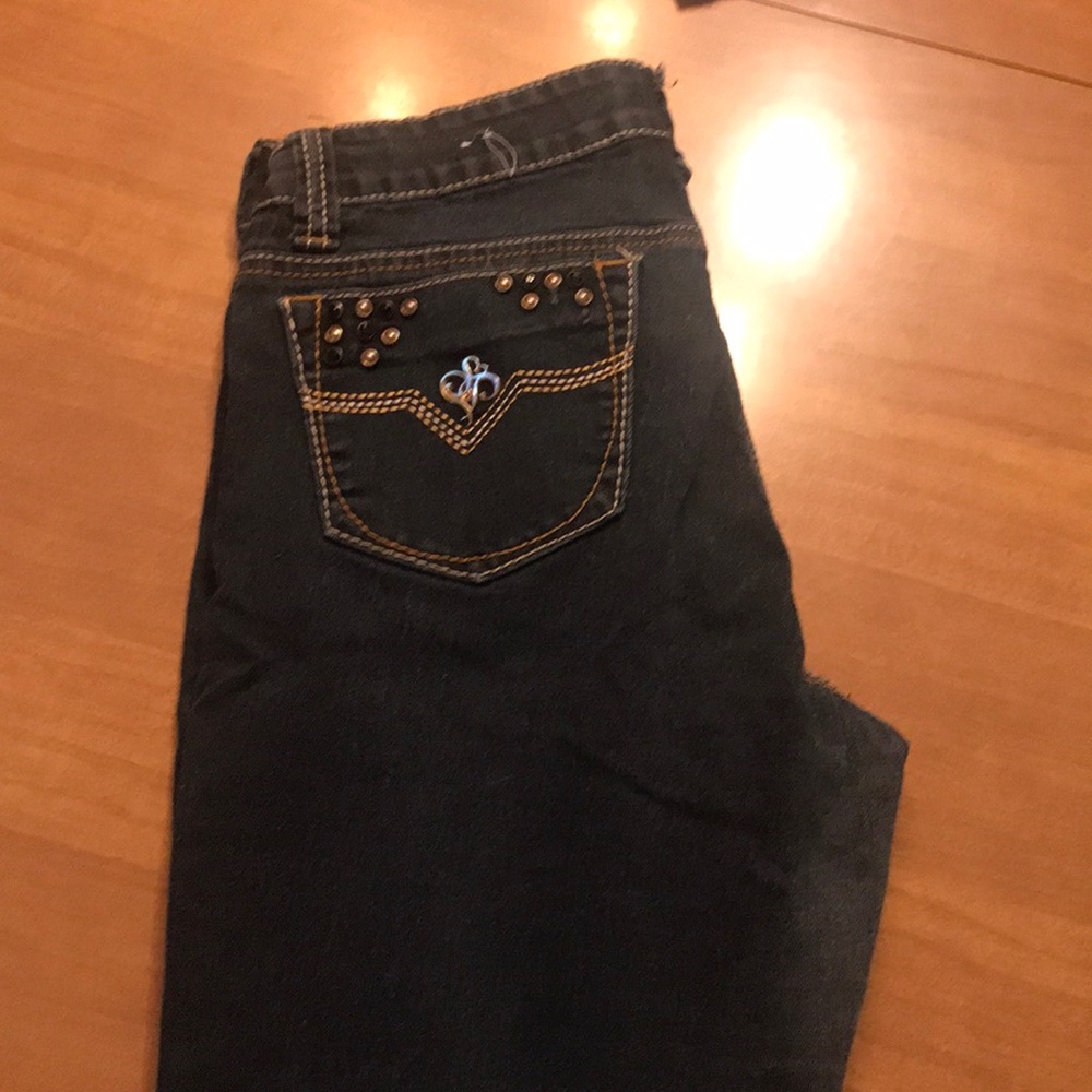 Dark wash denim jeans